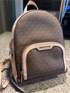 MICHAEL KORS Jaycee Backpack Purse with Pink Trim - Repaired